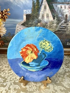 Französischer GIEN Outremer Muster Salat/Dessertteller 8,75" - Bild 1 von 3