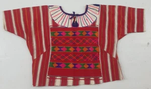 Vintage Hand Embroidered Beautiful Mexican Guatemala Huipil Multicolor Shirt - Picture 1 of 14