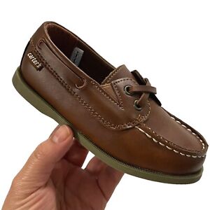 Carters Toddler Boys Bauk Boat Shoes Size 9-11 Brown Lightweight & Comfortable