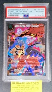 DRAGONBALL PSA 10 SON GOKU,ULTRA MASTERY BT16-005 S.16 REALM/GODS DB SUPER CARD - Picture 1 of 12