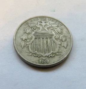 1868 UNITED STATES OF AMERICA 5 CENT PIECE - Picture 1 of 2