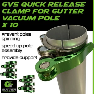 Quick Release Gutter Vacuum Pole Clamp x 10 For Aluminium Cleaning Pole Sections - Picture 1 of 4