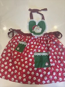 Vintage Weihnachtsschürze Herz Weihnachtsmann Weihnachten selbstgemacht - Bild 1 von 12