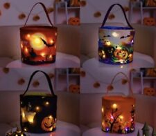 Halloween Kids Candy Baskets Glowing Lights Trick Or Treat