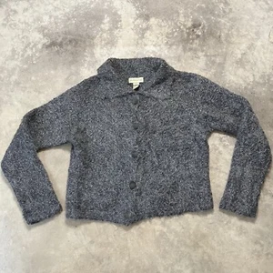 Anthropologie Sweater Womens Medium Gray Wool Mohair Blend Vtg Cardigan - Picture 1 of 7