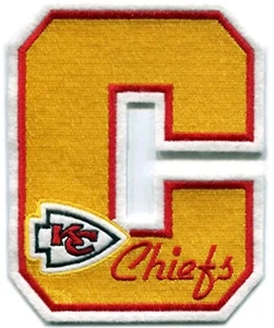 Kansas City Chiefs C logo yellow and red embroidered Iron on patch - Picture 1 of 1