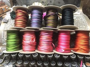 silk satin hand dyed piping 1/8" tubing on the bias 1yd made in USA - Picture 1 of 32