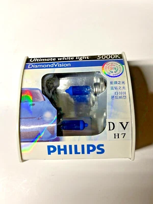 Philips Diamond Vision H7 5000K Halogen Headlight Bulb White Xenon Style - Image 1 of 2