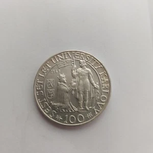 Czechoslovakia 100 Korun 1948 Silver Coins .#290t - Picture 1 of 6