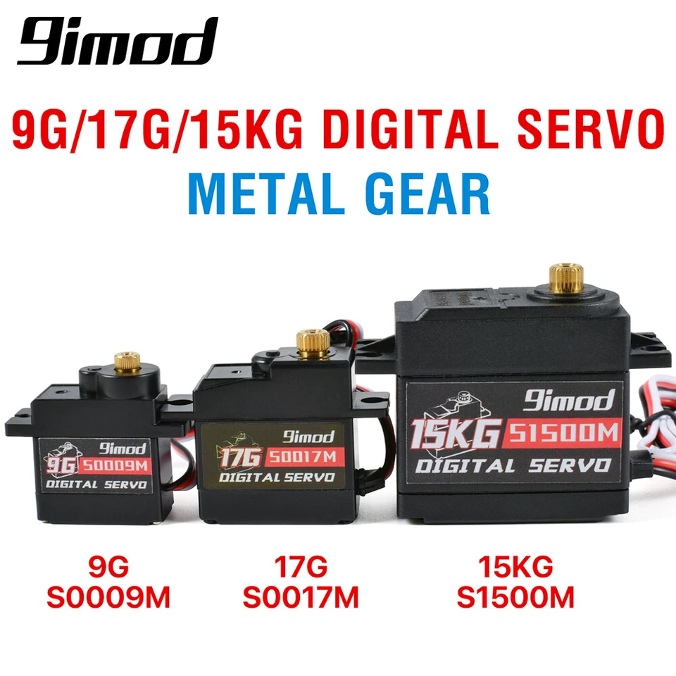 9imod Digital Servo Motor 9g 17g 15kg Metallgetriebe für 1:8 1:10 1:12 RC Auto - Bild 1 von 4