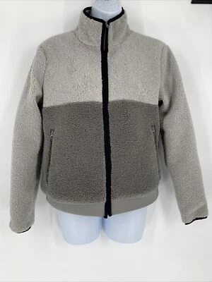 Chaqueta sudadera gris forrada de lana Sherpa con cremallera completa de golf para mujer talla S Foto 1 de 4