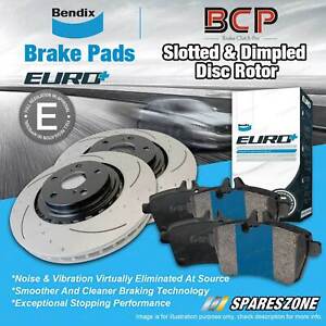 Front Slotted Rotors Bendix Brake Pads for Volkswagen Amarok AG 2WD 4WD With ABS