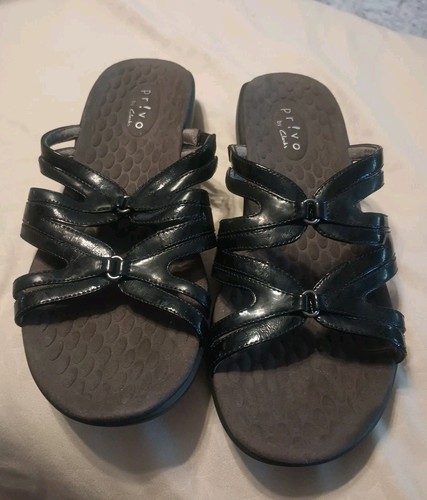 Privo by Clarks Sandali Slip On Slide Scarpe Donna 9M Nero Imbottiti