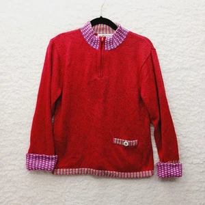 Sweater Cardigan M Orvis Red Festive Cozy Heritage Classic Holiday Ready Classic - Picture 1 of 11