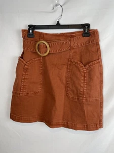 ANTHROPOLOGIE Pilcro And The Letterpress Charlie Belted Mini Skirt Orange US 4 - Picture 1 of 9