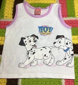 Vintage 90s Disney Kids 4t 101 Dalmatians tank White - Picture 1 of 6