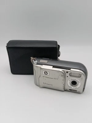 HP PhotoSmart E317 5.0 Megapixel Digital Camera - Silver w/ Case  - Image 1 of 4