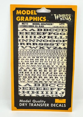 Woodland Scenics MG715 Extended Roman RR Black-Dry Transfer Decals - Image 1 of 2