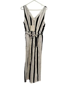 MINKPINK Collection Striped Linen-Blend Jumpsuit – Size S – NWT - Picture 1 of 10