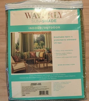 Waverly Sun n Shade Panel Cortina Ojal Cortinas Par 100" X 96" Hoja Trinidad Foto 1 de 4