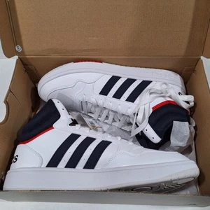 Adidas Hoops 3.0 Mid Mens Shoes Size 11 Color Cloud White/Legend Ink/Vivid Red - Picture 1 of 15