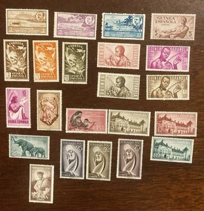 Estampillas de Guinea Española (sin usar H/HR) 1949-64 Rio Muni, Fernando PO, semipostales - Imagen 1 de 10