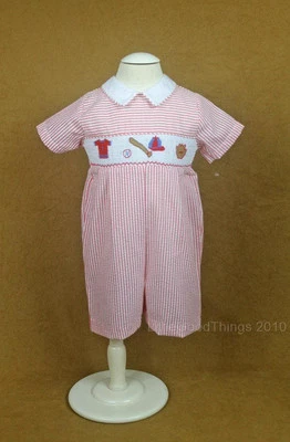 Mameluco bordado de béisbol a rayas para bebé niño carriage boutiques 9 M nuevo con etiquetas Foto 1 de 4