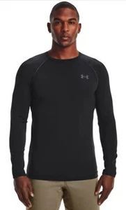 Under Armour Men's Coldgear Fitted L/S Base Crew in Black 1360451; Size Small - Picture 1 of 9