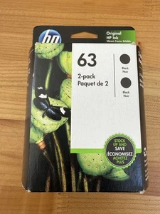 Lot de 2 cartouches d'encre HP 63 (T0A53AN) AUTHENTIQUE Hewlett Packard NOIR - Photo 1/1