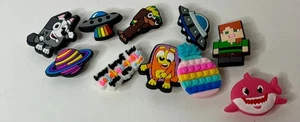 Lot of 10 Croc Shoe Charms – Bluey Baby Shark Minecraft Planets Aliens & More - Picture 1 of 1