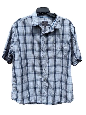 Nautica Jean Shirt Men's 2XLT Blue  Collared Short Sleeves Classic Fit Button Up - Image 1 of 4