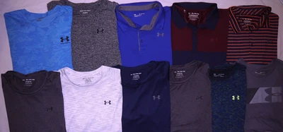 Lote de 11 camisas y polo de entrenamiento técnico para correr Under Armour para hombre talla 3XL Foto 1 de 4
