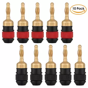 Conector de seguridad dorado 24 K WGGE WG-008 enchufes plátano (5 pares) (10 enchufes) - Imagen 1 de 8