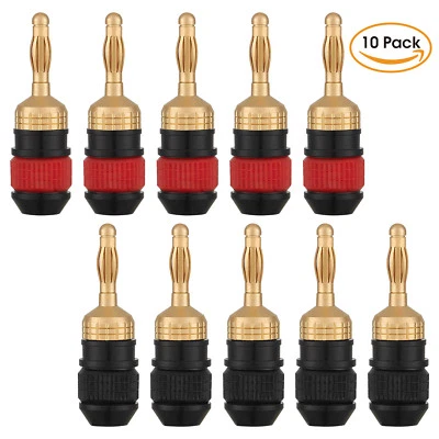 WGGE WG-008 24K Gold Safety Connector Banana Plugs (5 Pairs) (10 plugs ) - Image 1 of 4
