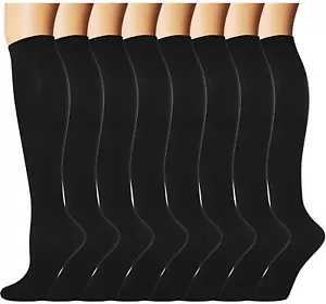 Double Couple 8 Pairs Compression Socks Men Women 20-30 mmHg Knee High Compre... - Picture 1 of 7