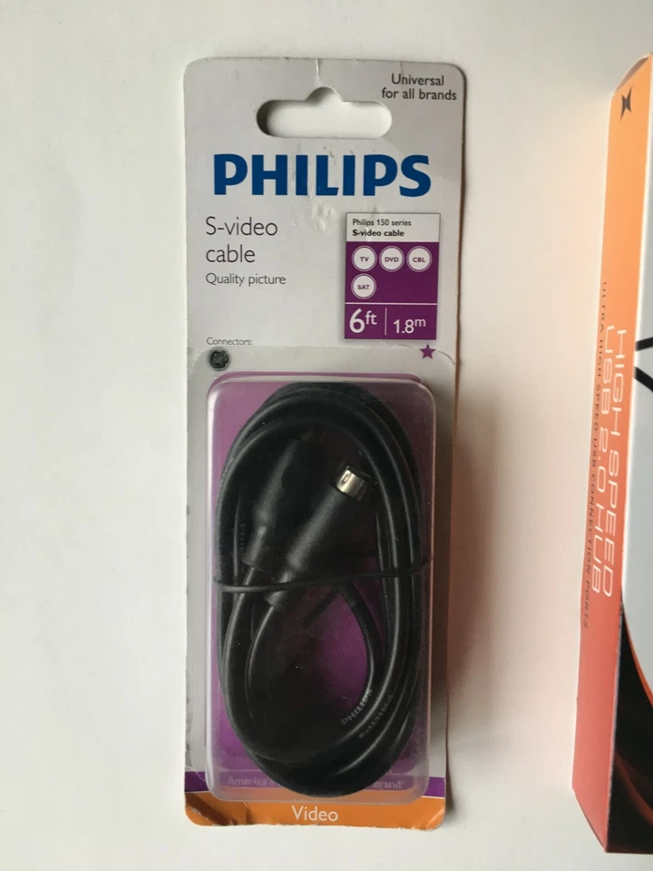 VIDEO HOOKUP S-VIDEO CABLE COMPUTER MONITOR SCREEN TV MONITOR AV  - Image 1 of 1