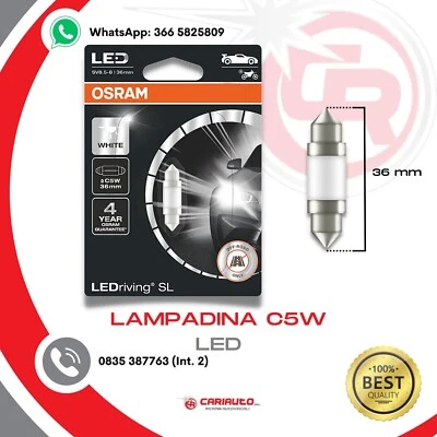OSRAM LED Lampadina Interno Auto 6000K 36mm Lampadina A Siluro Bianco Freddo - Immagine 1 di 4