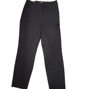 H&M Pants Black Ankle Hem Slits Mid-rise Slim Regular Waist Black NWT Women's 2 - Picture 1 of 8