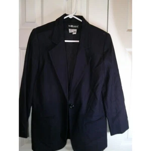 Vintage Sag Harbor Petite Wool Blazer Career Office Coat Jacket Navy Size 6P - Picture 1 of 3