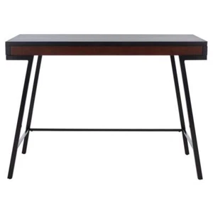 SAFAVIEH Writing Desk 30" H X 42" W, Metal Frame Rectangular Wood Top Material - Picture 1 of 9