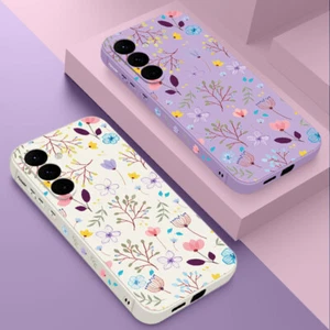 Custodia per Samsung Galaxy S25 S24 Ultra S23 FE A15 A55 Fiori Slim Silicone Cover - Foto 1 di 17
