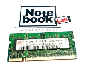 Ram Sodimm So-dimm Hynix 512M 512MB 512 M MB PC2-4200S DDR2-533 DDR 2 533 DDR2 - Foto 1 di 1