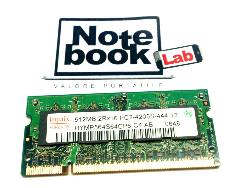 Ram Sodimm So-dimm Hynix 512M 512MB 512 M MB PC2-4200S DDR2-533 DDR 2 533 DDR2 - Immagine 1 di 1