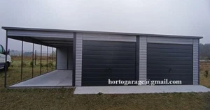 9x5 Blechgarage Doppeltgarage Moderngarage Fertiggarage Metallgarage Lagerraum - Bild 1 von 2