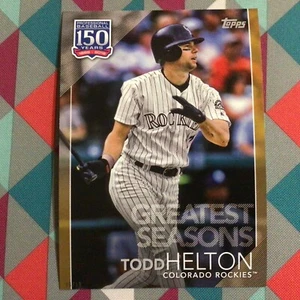 #129 Todd Helton 5x7 - 06/10 made Gold 2019 Topps 150 Years of Greatest Seasons - Picture 1 of 2