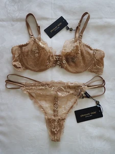 PLEASURE STATE, Bra in Size 38B & Thong in Size L, Colour in Golden Hour - Picture 1 of 2