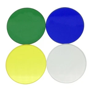 Biological Microscope Optical Color Filter 32 mm Dia. 4 Pieces Blue Green Yellow - Picture 1 of 6