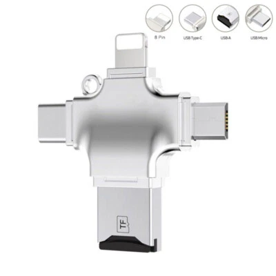 Micro TF Card Reader USB 3.0 4in1 OTG Flash Drive Adapter for Android iPhone PC - Image 1 of 4