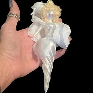 De Carlini Argento Arte Vetro Ghiaccio ANGELO Decorazione Albero di Natale 7” Nuovo con etichette - Foto 1 di 20