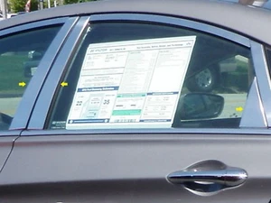 (FOR) 2011-2014 HYUNDAI SONATA 6 Piece Stainless Steel Pillar Post Trim. 4-door - Foto 1 di 1